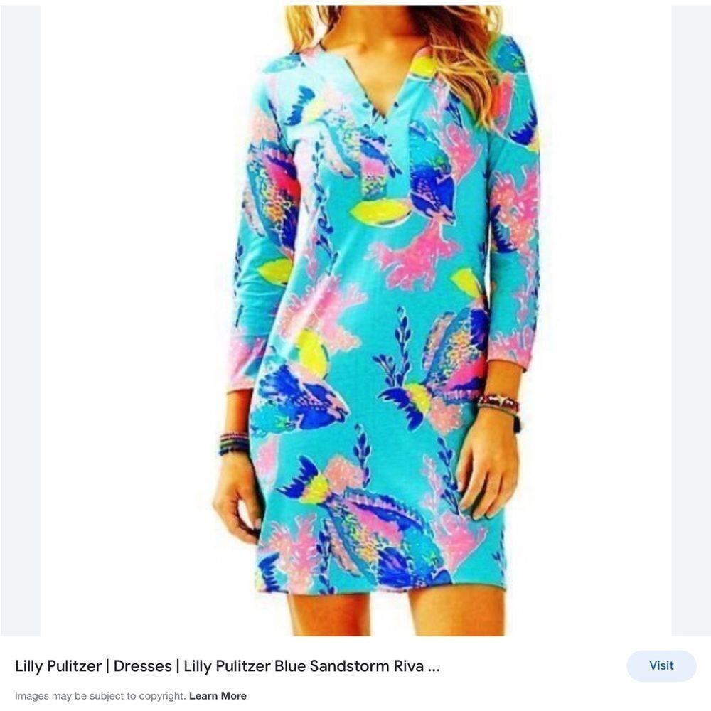 LILLY PULITZER RIVA DRESS IN BLUE SANDSTORM